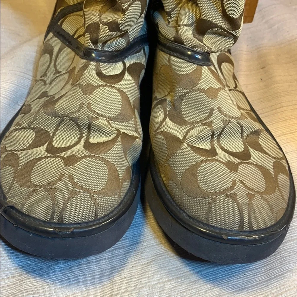 Coach Nikole shearling leather classic logo patter